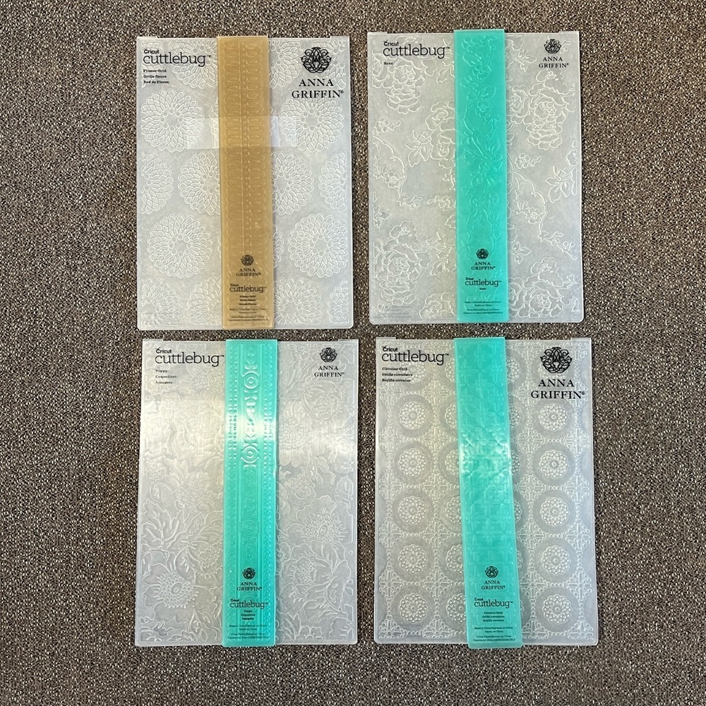 Anna Griffin Embossing Folders Lot Of 4